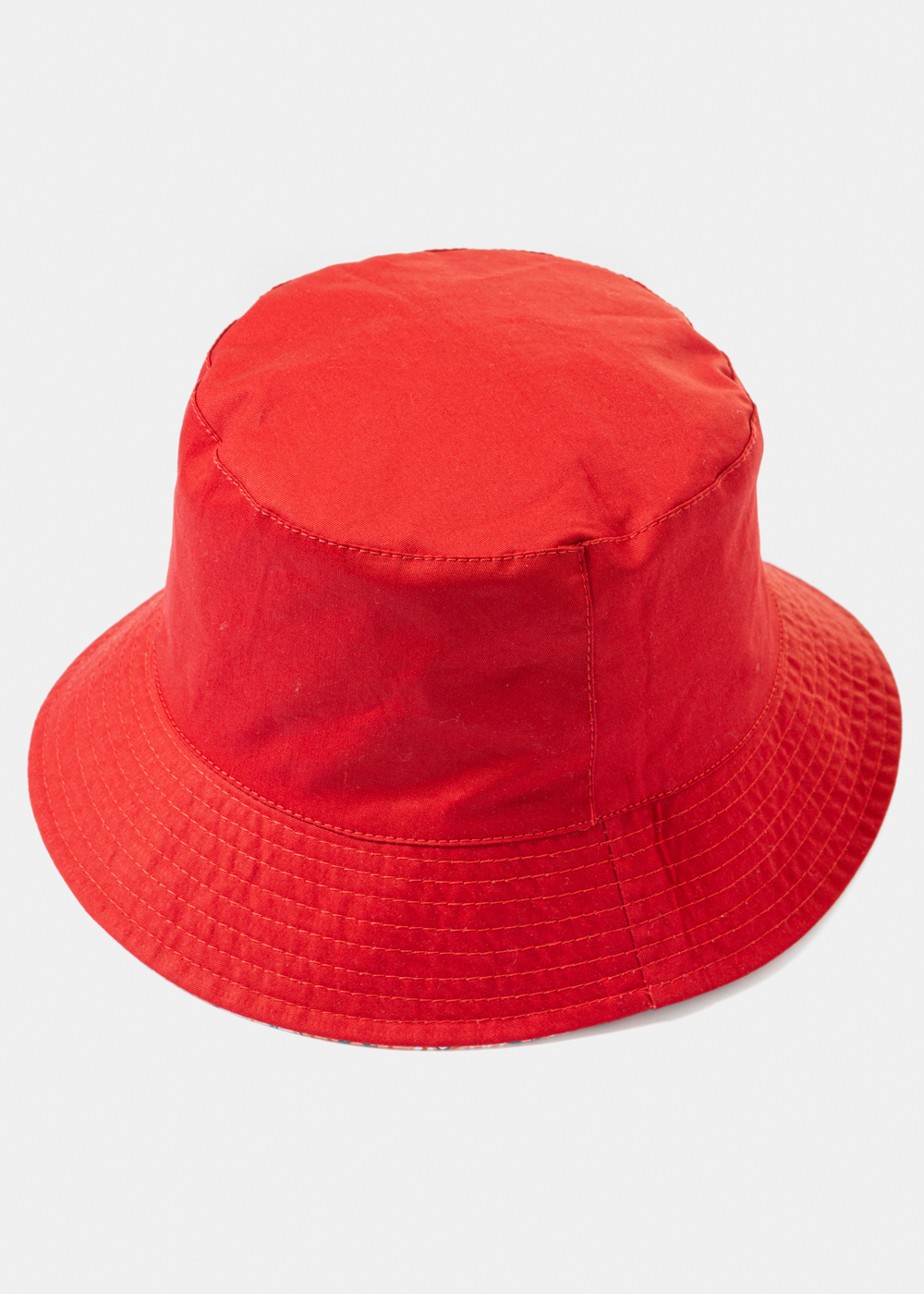 Double-Faced Bucket Hat Tiles Pattern & Red